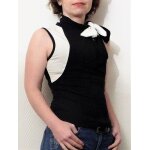 Top / tee shirt noir et blanc avec lien À nouer sans manches - taille 1 - morgan Top / tee shirt noir et blanc avec lien À nouer sans manches - taille 1 - morgan