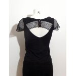 Top / tee shirt noir avec dentelle et  manches courtes - taille xs - naf naf