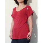 Top / tee shirt rose fuchsia  manches courtes - taille 38 / 40 - - tissaia