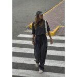 Top zara gris fonc� manches larges col montant � taille s 36