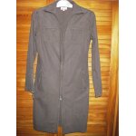 Trench etam mi long 100%coton de couleur marron , zipp  l'avant et au bas des manches .