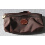 Trousse / pochette femme impermable marron marque longchamp paris - anse de portage sur le dessus - ...