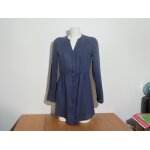Tunique 100% lin bleu � manches longues et encolure en v - taille 36 - promod