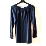 Tunique chattawak taille 38 bleu marine soie et coton tbe