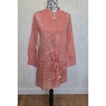 Tunique comptoir des cotonniers rose corail col mao plastron pliss� taille 38 m