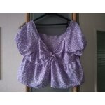 Tunique courte neuve taille 46 - 48 violet motif blanc