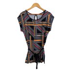 Tunique noire a formes geometriques multicolore. camaieu. taille 38