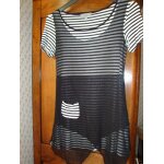 Tunique nothing else by gmo manches courtes raye bleu et blanche en viscose et lasthane t. m