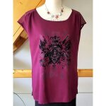 Tunique only taille 38 bordeaux avec motifs noirs tbe