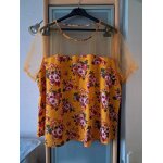 Tunique neuve taille 52 - 54 jaune orangé À motif Tunique neuve taille 52 - 54 jaune orangé À motif