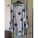 Tunique neuve taille 54 - 56 gris Étoiles noires Tunique neuve taille 54 - 56 gris Étoiles noires