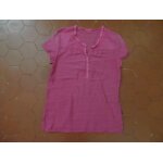 Tunique voile coton et dentelle rose fonc� blanche porte