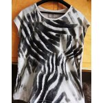 Tunique zara imprime gris et marron taille m