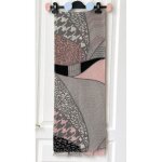 Ugg �charpe l�g�re � motif patchwork gris et rose, taille unique, 180 � 64 cm, 100% laine m�rinos, neuve ...