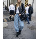 Veste biker en cuir noir burberry brit femme ? perfecto cuir d?agneau ? authentique ? cara delevingne ...