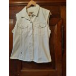 Veste blanche en jean sans manches  ; in extenso authentics ;