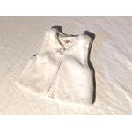 Veste blazer blanc flot ruban c?urs dor�s int�rieur fermeture crochet v�tement petits enfants b�b�s