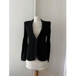 Veste blazer coupe corolle bar zara noir  boutons cintre / black zara bar corolla blazer jacket with ...