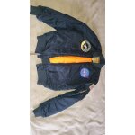 Veste bombers nasa alpha industrie 1re srie original ( bleu marine et orange  l'intrieur )