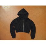 Veste � capuche courte jersey noir shein