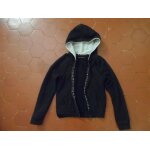 Veste  capuche molleton noir litlle miss ikks