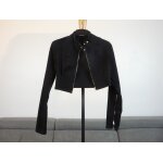 Veste courte / blouson noir avec zip devant et sur les manches - taille s - zara