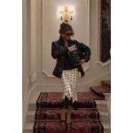 Veste en cuir d?agneau noir redskins femme ? coupe courte cintr�e ? taille s