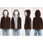 Veste enfant kiabi kids ? velours marron doubl�e, capuche