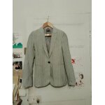 Veste a �paulettes ray�e gris / blanc 34 xs stradivarius.