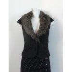 Veste / gilet court gris À col fausse fourrure amovible - taille 36 - promod Veste / gilet court gris À col fausse fourrure amovible - taille 36 - promod