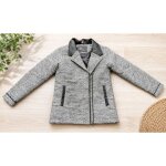 Veste grise orchestra 12 ans � col effet cuir � tr�s bon �tat � mi - saison fille