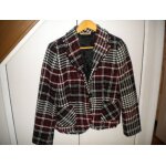 Veste lainage tweed noir rouge et ecru - marque burton - trs bon tat