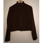 Veste marron  rivets et double zip. morgan. polyester. elasthanne. taille 38