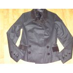 Veste morgan trs habille coton enduit et velours noire 38 tbe