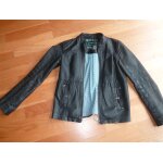 Veste naf naf en cuir 34 - couleur noire