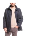 Veste parka surveste pardessus blouson aigle bleu marine fonce doublure laine polaire ajustable a capuche ...