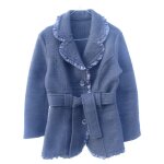 Veste promod noire, en lainage avec ceinture  la taille