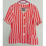 Veste ray�e blanc et rose. manches courtes. promod. viscose. taille 38
