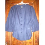 Veste la redoute courte style redingote t. 38 bleu marine