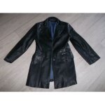 Veste redskins cuir noir tr�s souple, mi longue taille s tbe