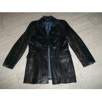 Veste redskins mi longue, cuir tr�s souple noir taille l tbe