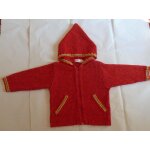 Veste rouge À capuche en tricot clayeux - taille 2 ans - 86 cm Veste rouge À capuche en tricot clayeux - taille 2 ans - 86 cm