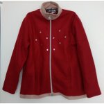 Veste rouge � strass fleurs. imitation polaire. nathalie andersen pour damart. polyester. taille 42 / ...