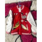 Veste sans capuche rouge manches blanches