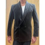 Veste de soir�e / cocktail en velours lisse gris souris pierre cardin boutique