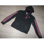 Veste sweat adidas zippe capuche noire et rose 42 tbe