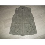 Veste le temps des cerises kaki multipoches lin m tbe