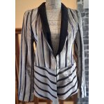 Veste en velours argent�e et ray�e