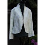 Veste zara neuve au tissu tiss� vert et blanc. mod�le doubl�. taille �tiquet�e:40.