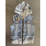 Veste zippe jean?s avec capuche et sans manche desigual 5 / 6 ans